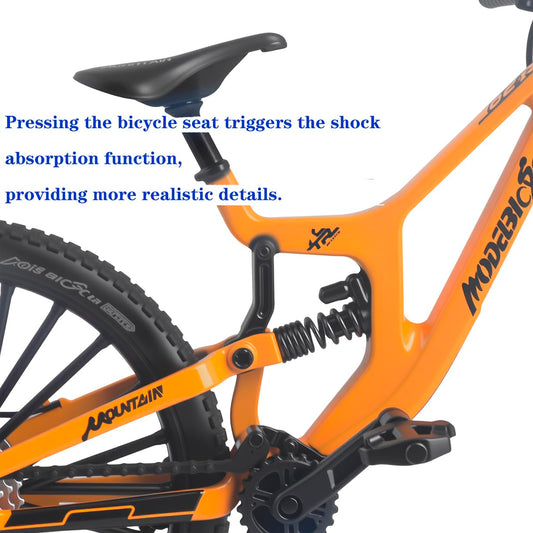 Kuasting 1:8 scale bike model yellow side view shows detailed craftsmanship.
