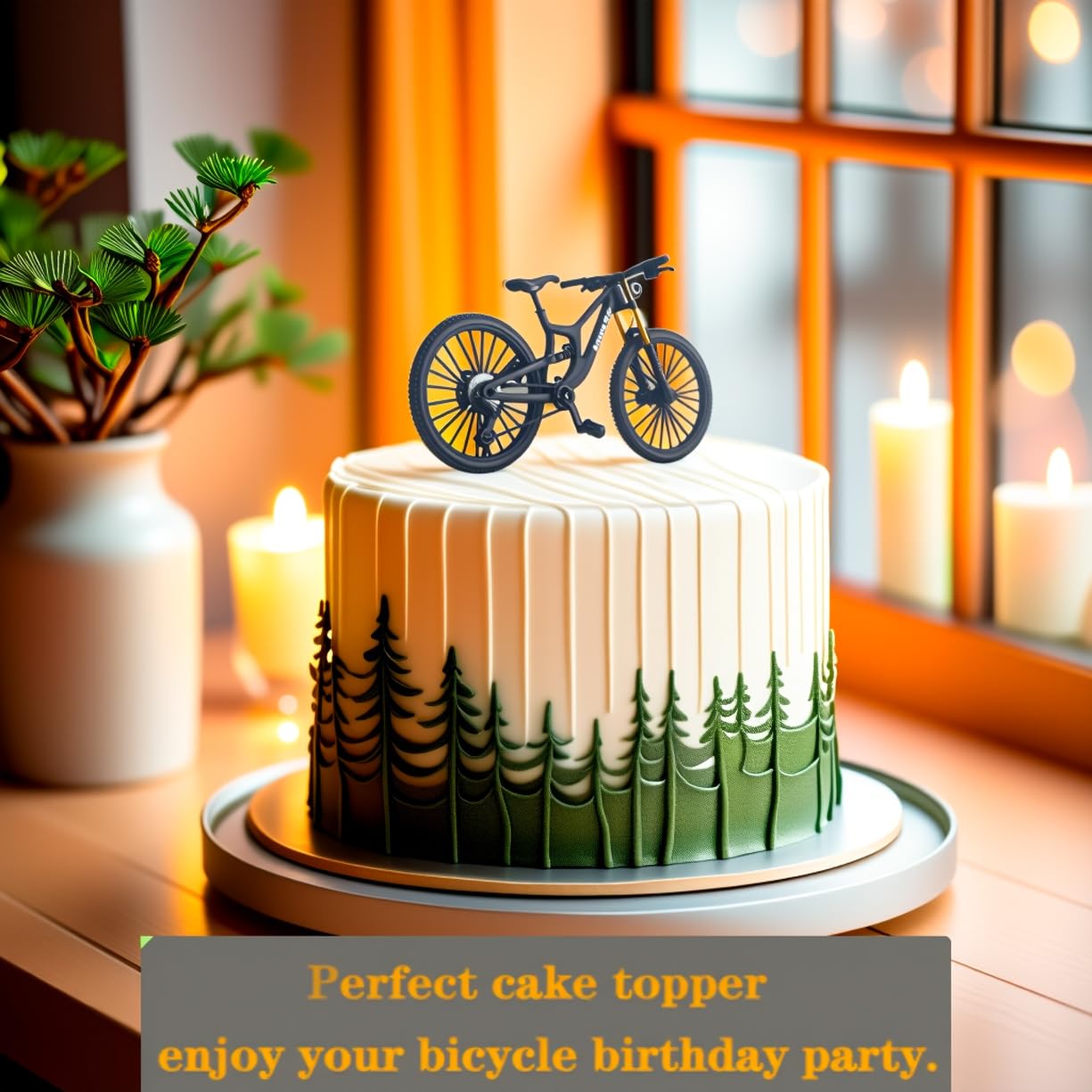 Kuasting cake topper-ready miniature bike for themed dessert decoration