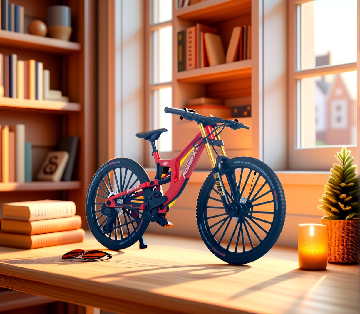 Kuasting die-cast mountain bike detail shot emphasizing exquisite craft