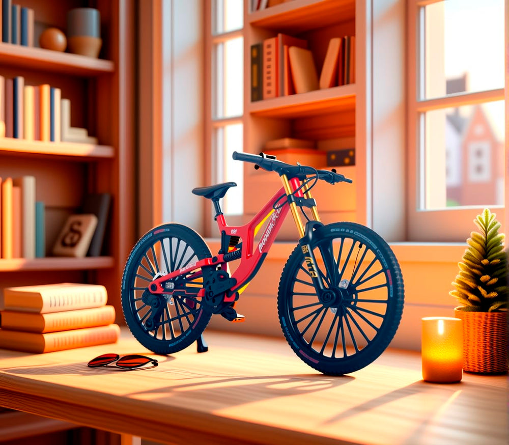 Kuasting die-cast mountain bike detail shot emphasizing exquisite craft