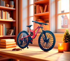 Kuasting die-cast mountain bike detail shot emphasizing exquisite craft