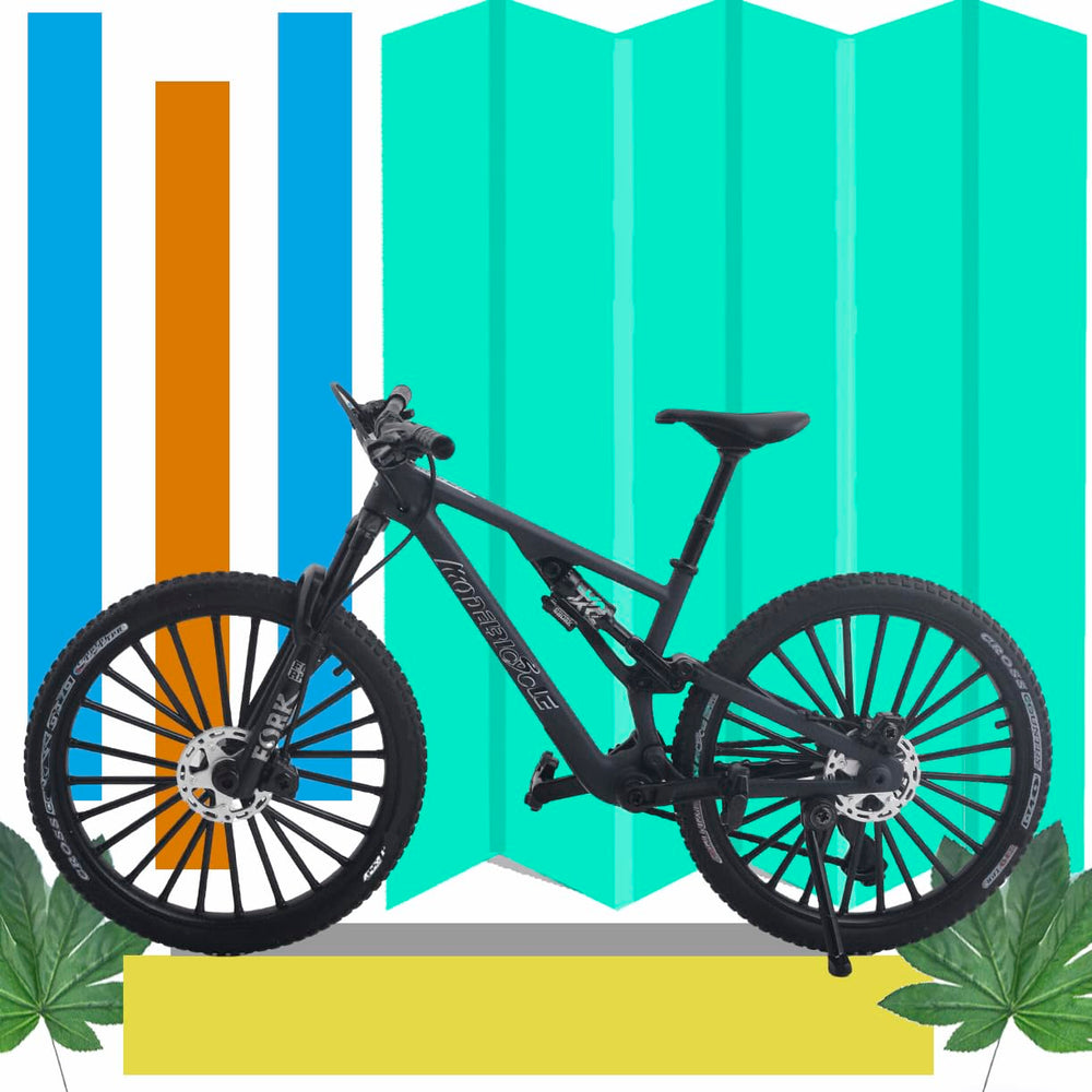 Kuasting die-cast MTB model front shock absorbers add realism for collection display.
