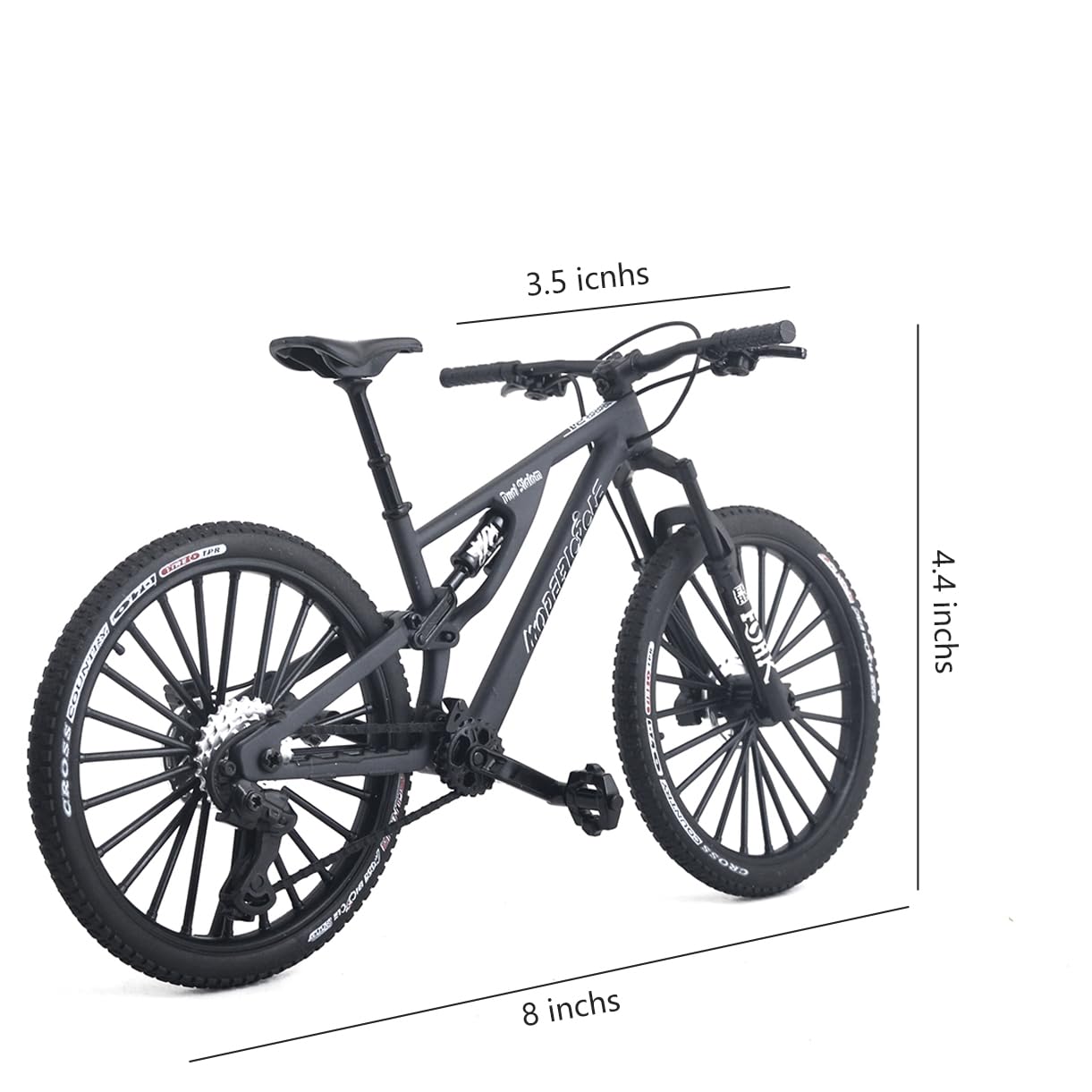 Kuasting mini bike desk decor highlights turning handlebars for authentic visual appeal.