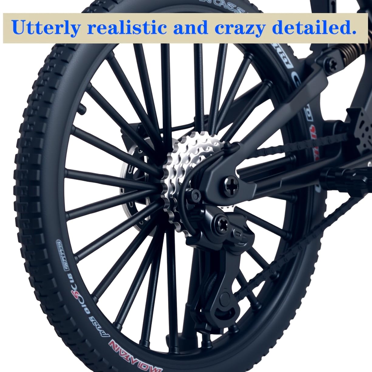 Kuasting pedal-drive rear-wheel action for a lifelike miniature ride