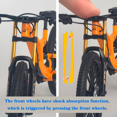 Kuasting yellow mini bike figurine used as a cake topper for desserts.
