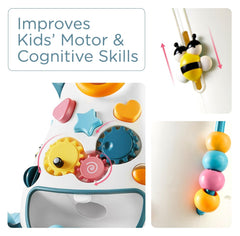 KUB Montessori Baby Walker music button area demonstrates cause-and-effect and fine motor practice.