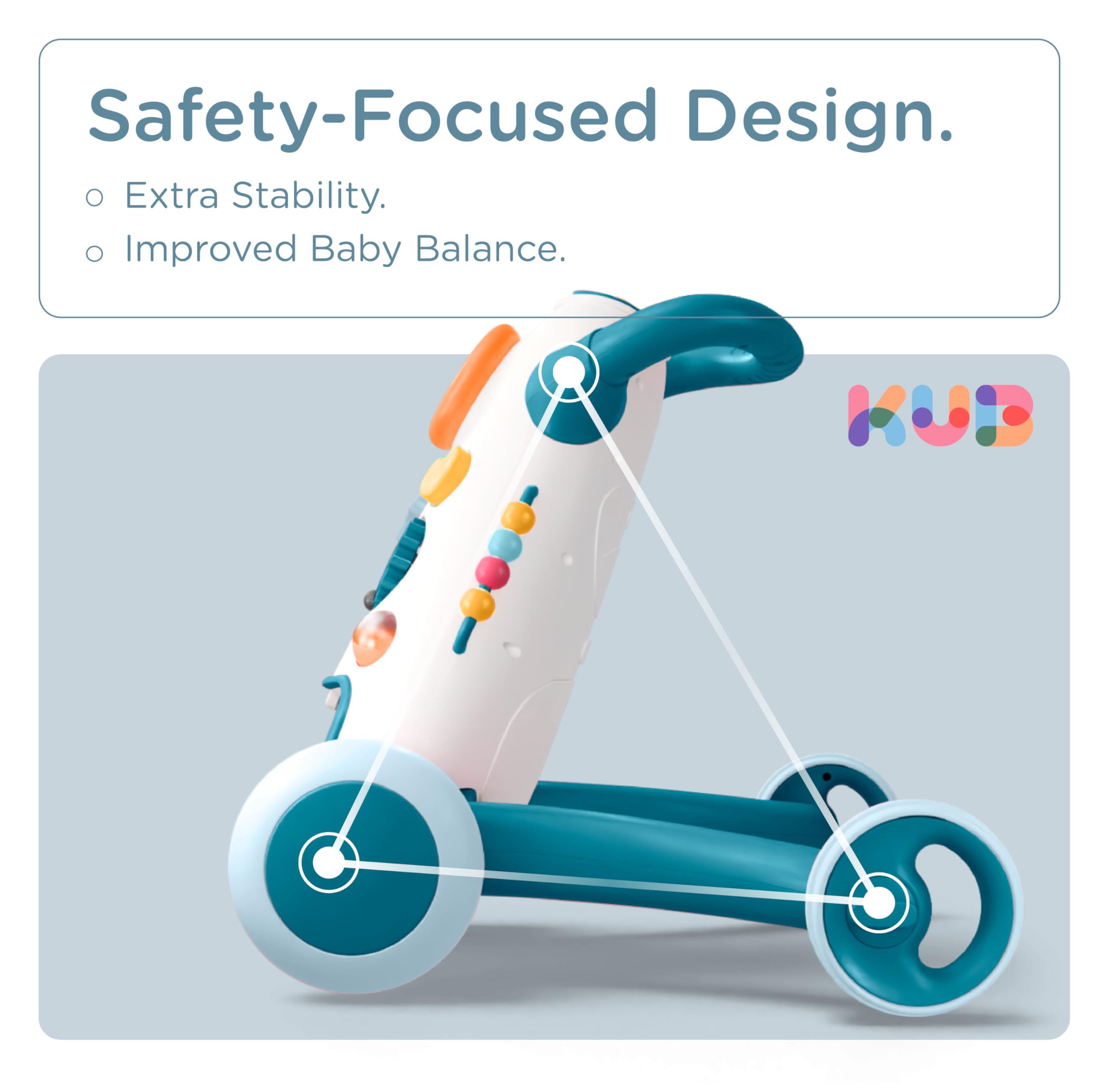 KUB Montessori Baby Walker two-speed control supports growing confidence in early steps.