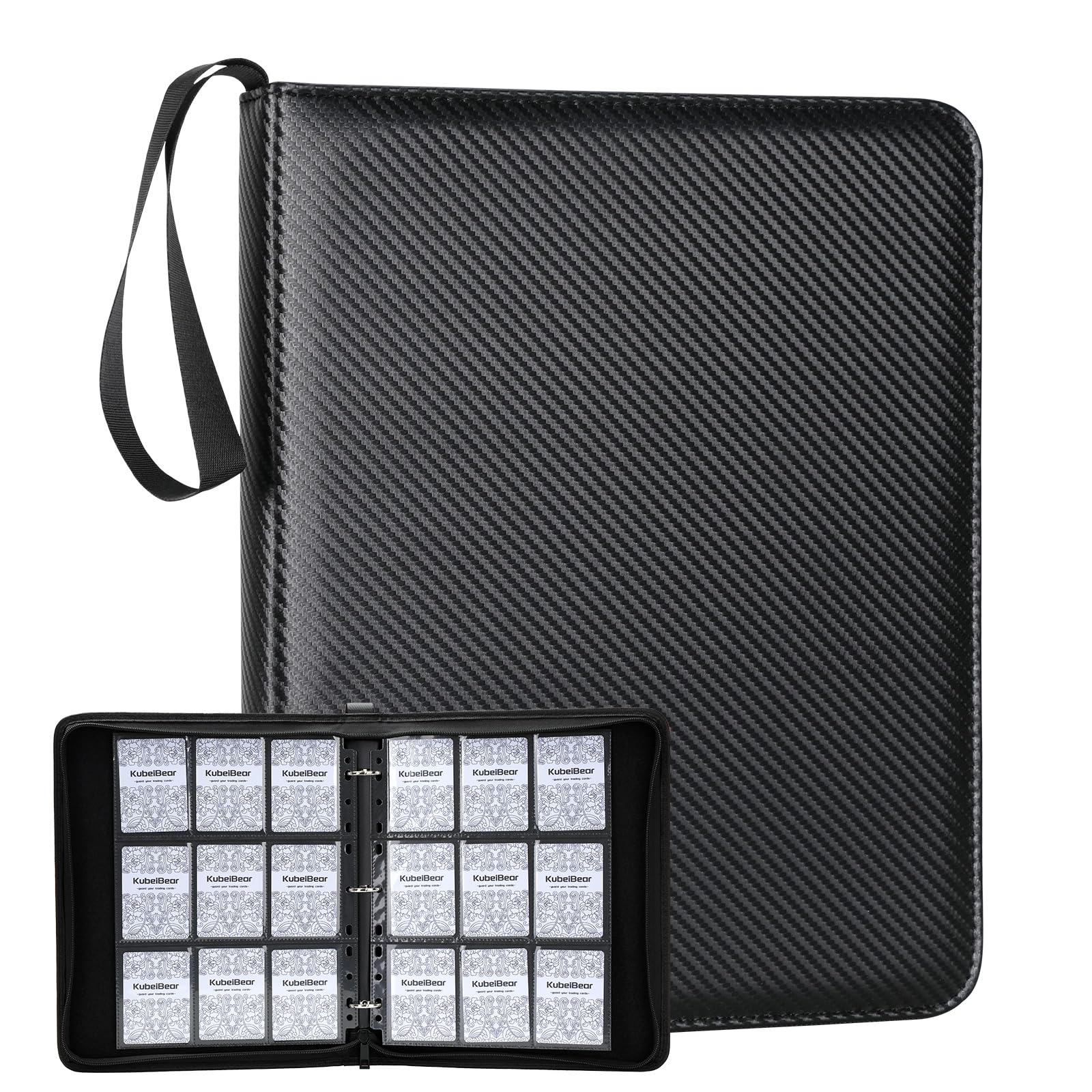 KuBeiBear Card Binder interior pages show 9-pocket sleeves for maximum 720 cards.