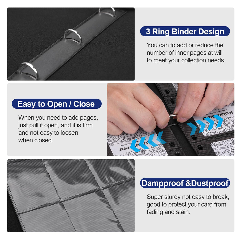 KuBeiBear binder's clear-view pockets let you admire rare pulls.