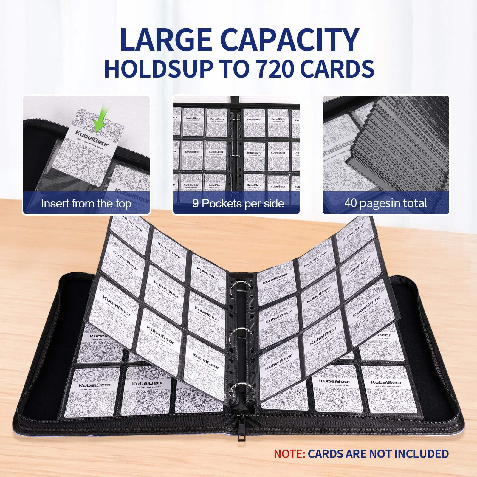 KuBeiBear Card Binder's compact design fits in backpacks for tournaments.