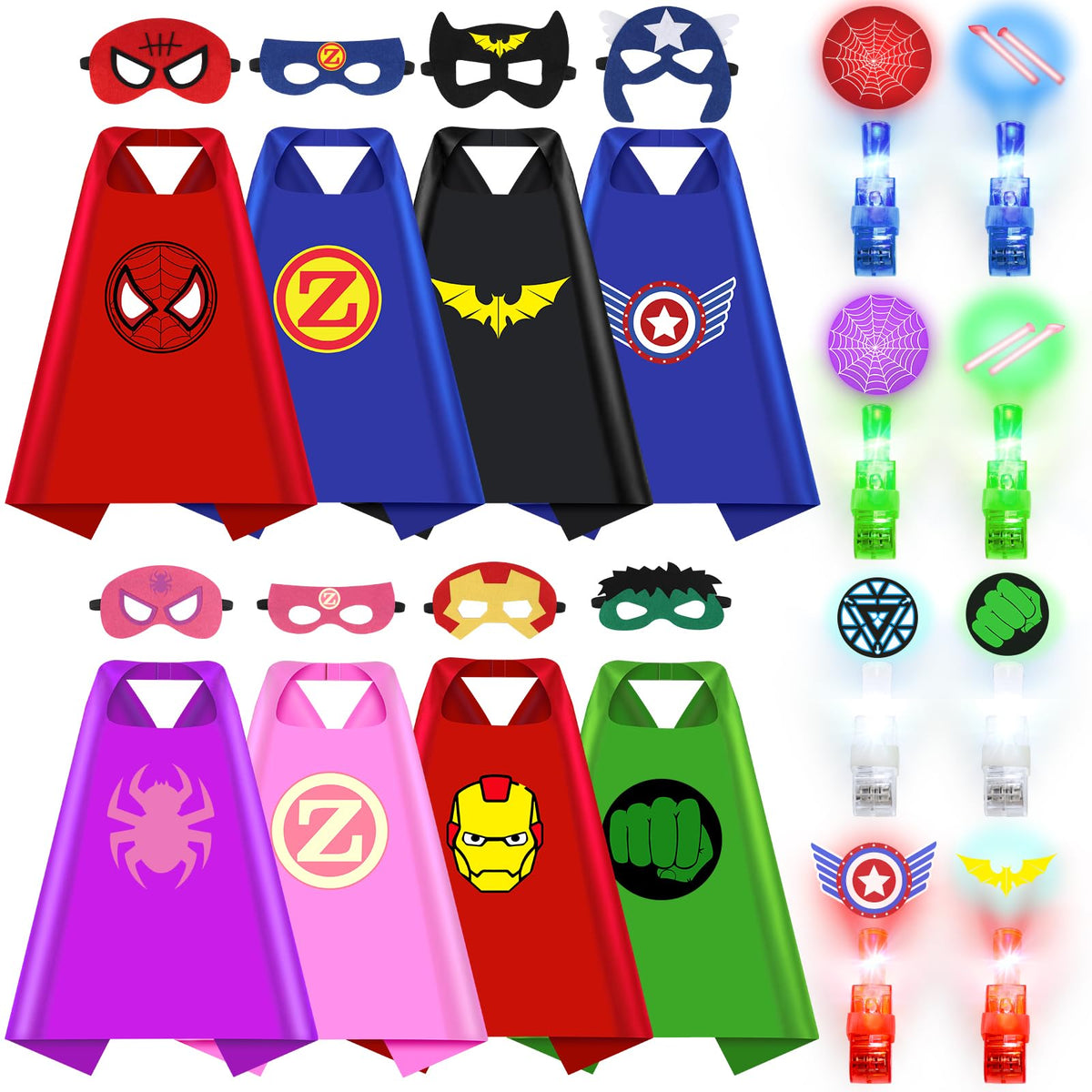 KUBUSFLY 8 pack superhero capes in vibrant colors for imaginative play and dress up