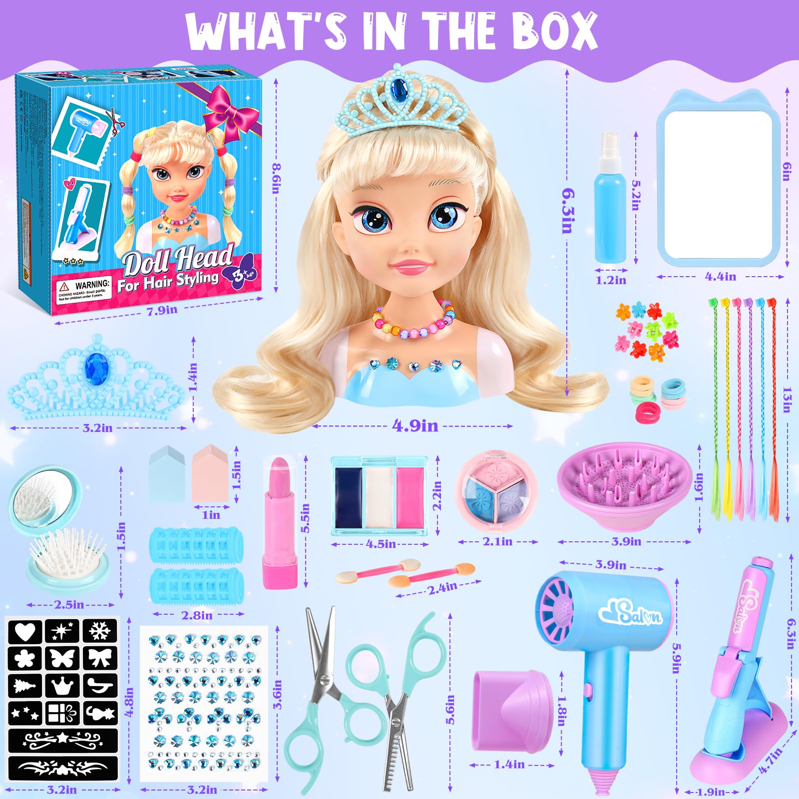 KubusFly crown and stickers add princess flair to pretend looks.