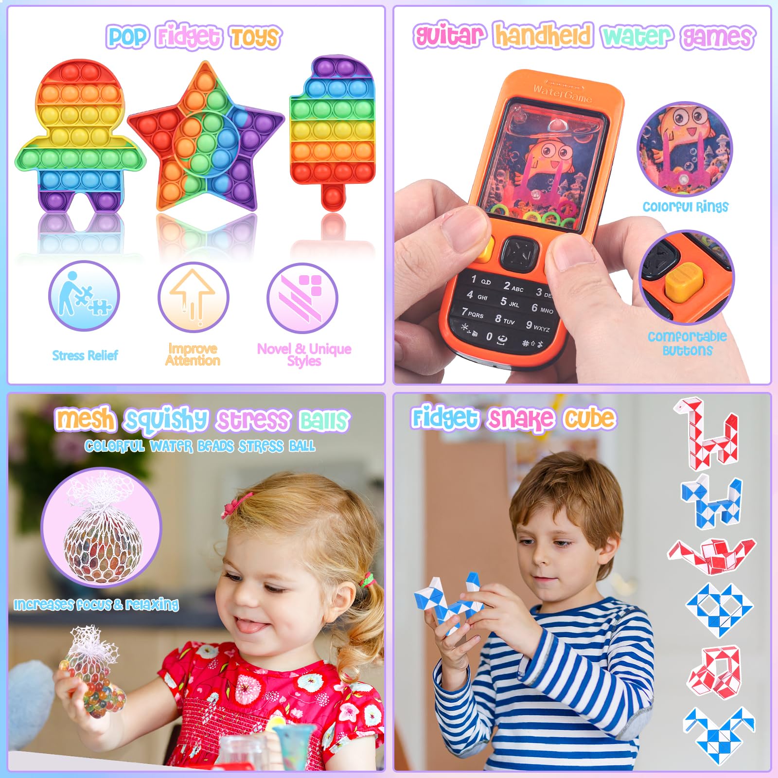 Kubusfly rainbow spring activates hands-on fidgeting for stress management.