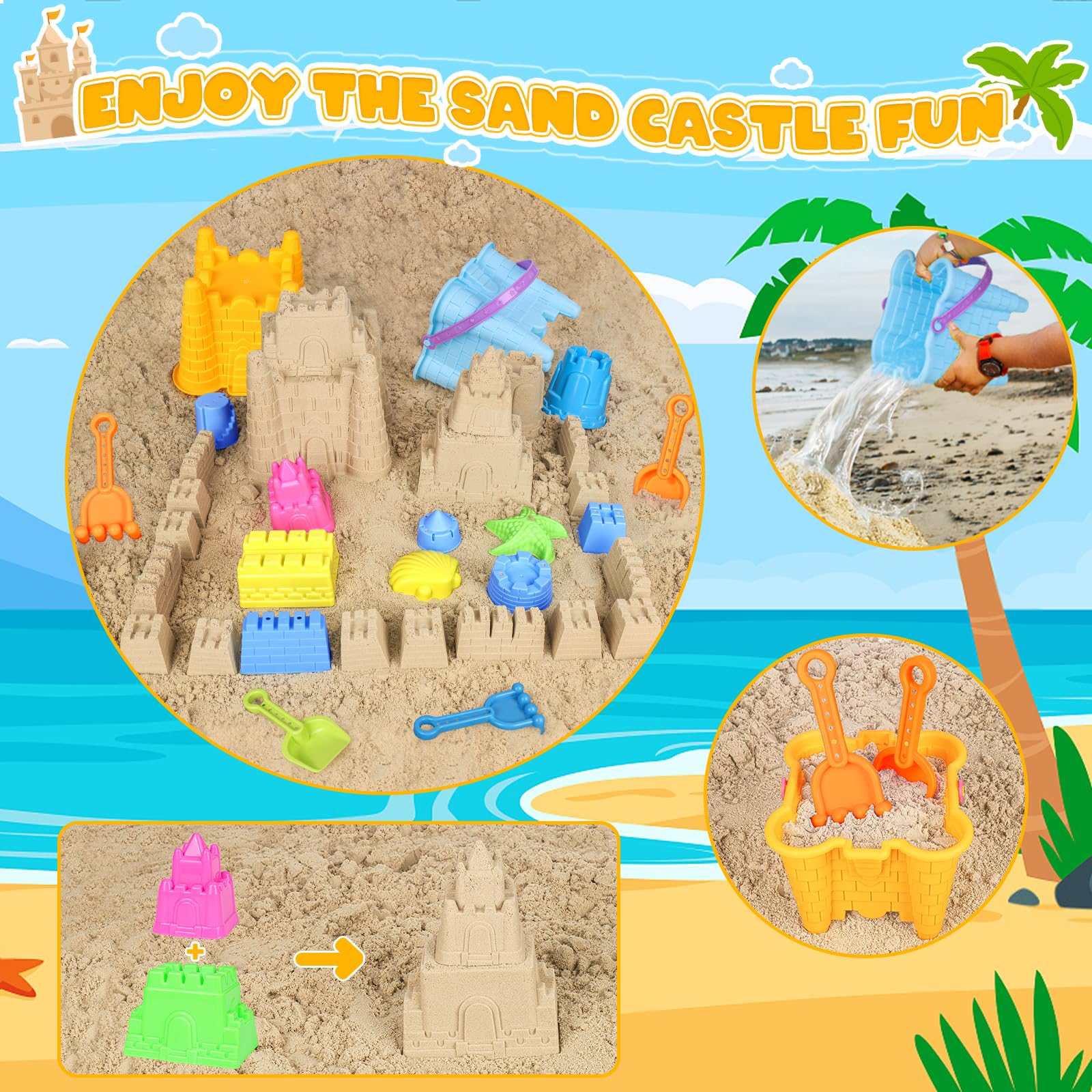 KUBUSFLY small molds offering varied shapes for creative sand layouts.