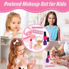 KUBUSFLY pretend makeup kit offers safe, mess-free imaginative beauty play.