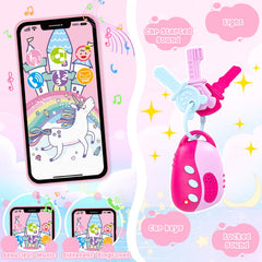 KUBUSFLY toy camera with flash simulates photo moments for kids.