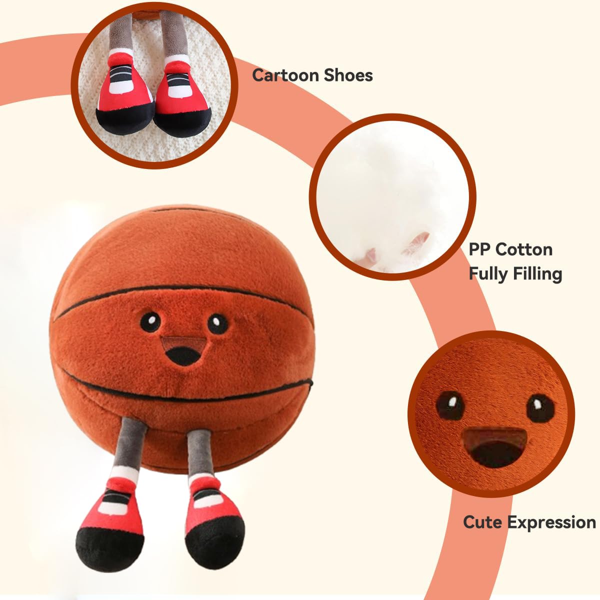 KUCCO-PILLOW plush with legs enhances playrooms and sports-themed gifts.