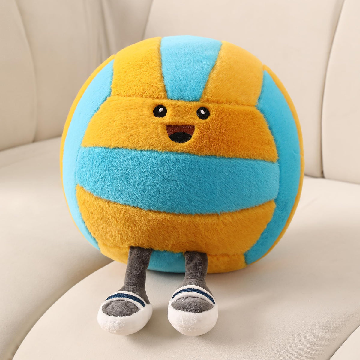 KUCCO-PILLOW funny volleyball plush, cozy decor and cuddly companion for game nights