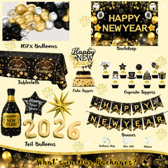 Kudapity 2026 foil balloons create a metallic focal point for countdown celebrations.