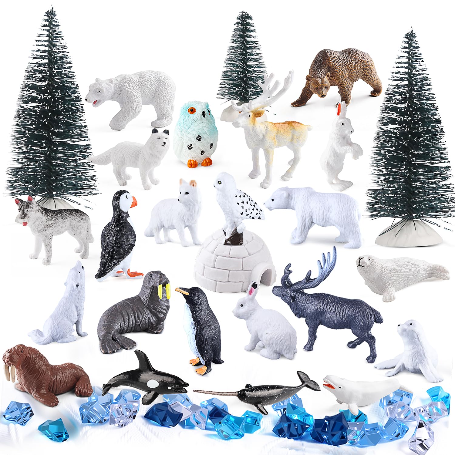 Kukifun polar animals mini penguin figure ideal for classroom diorama projects.