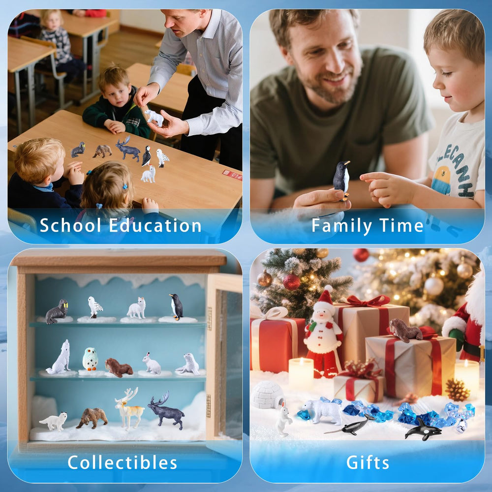 Kukifun polar animals set presentation enhances party decorations and education.