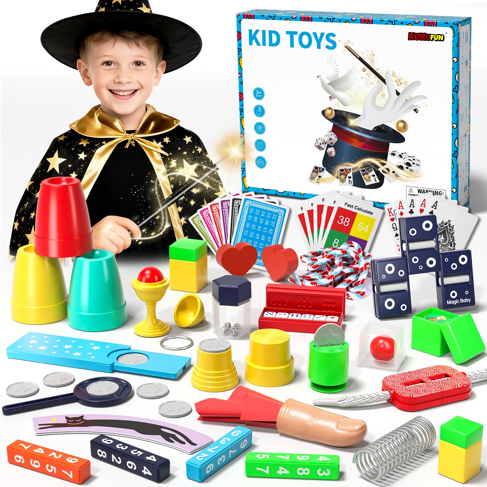 KukuFun Magic Kit 30-in-1 props for budding magicians, sparks creativity and confidence.