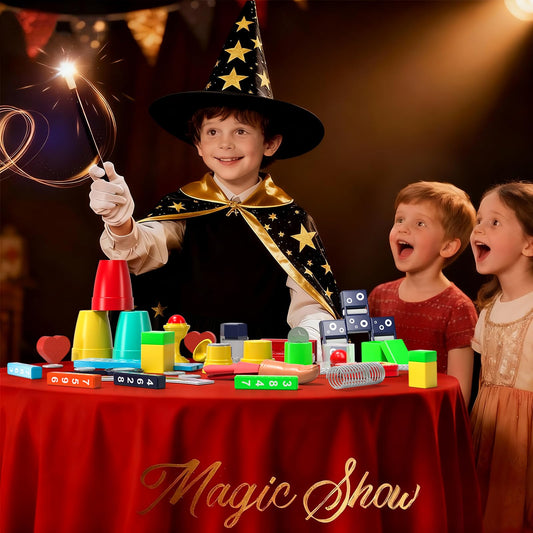 KukuFun Magic Kit wand and cards for beginner-friendly tricks at home.