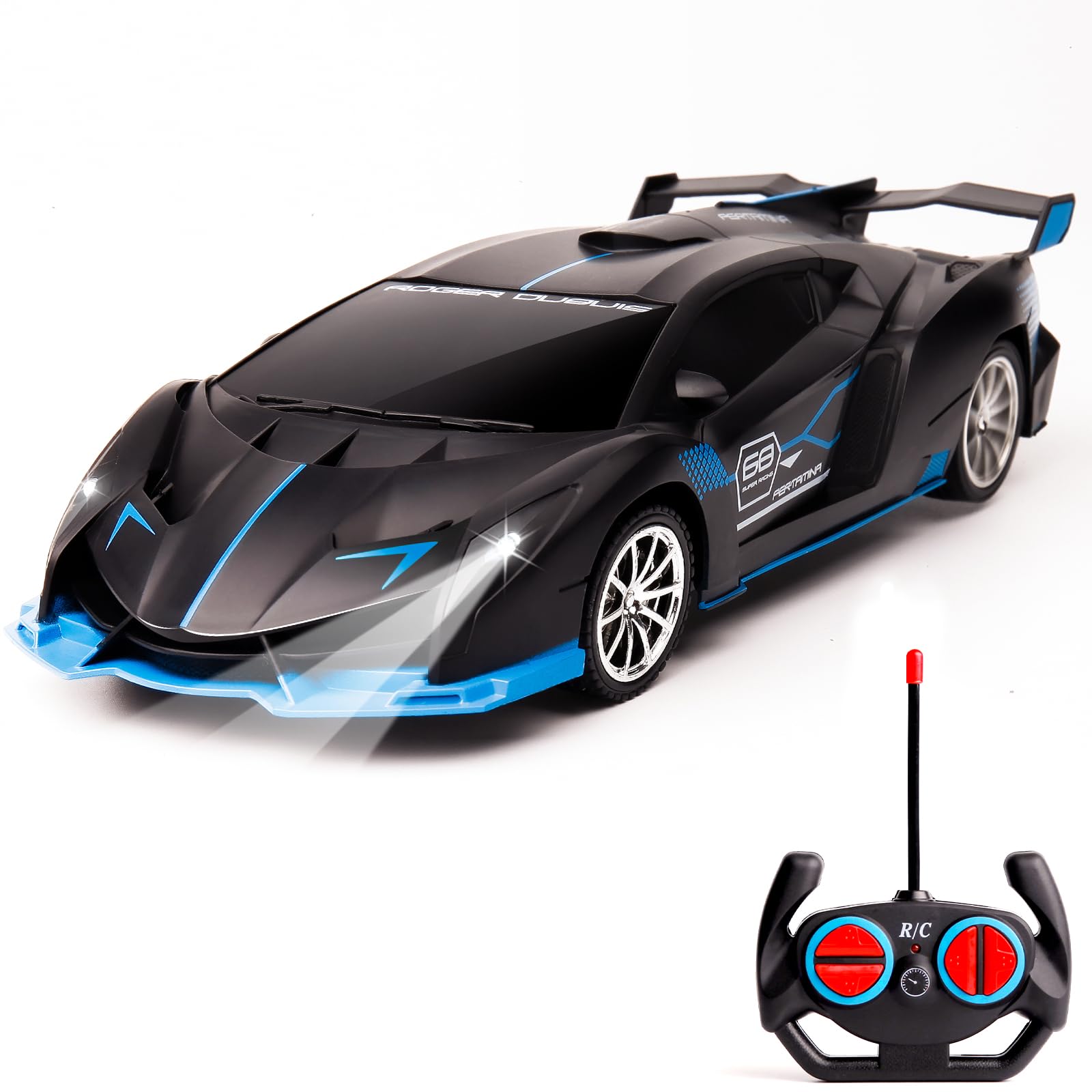 KULARIWORLD 1/18-scale RC car front view for dynamic indoor and outdoor play.