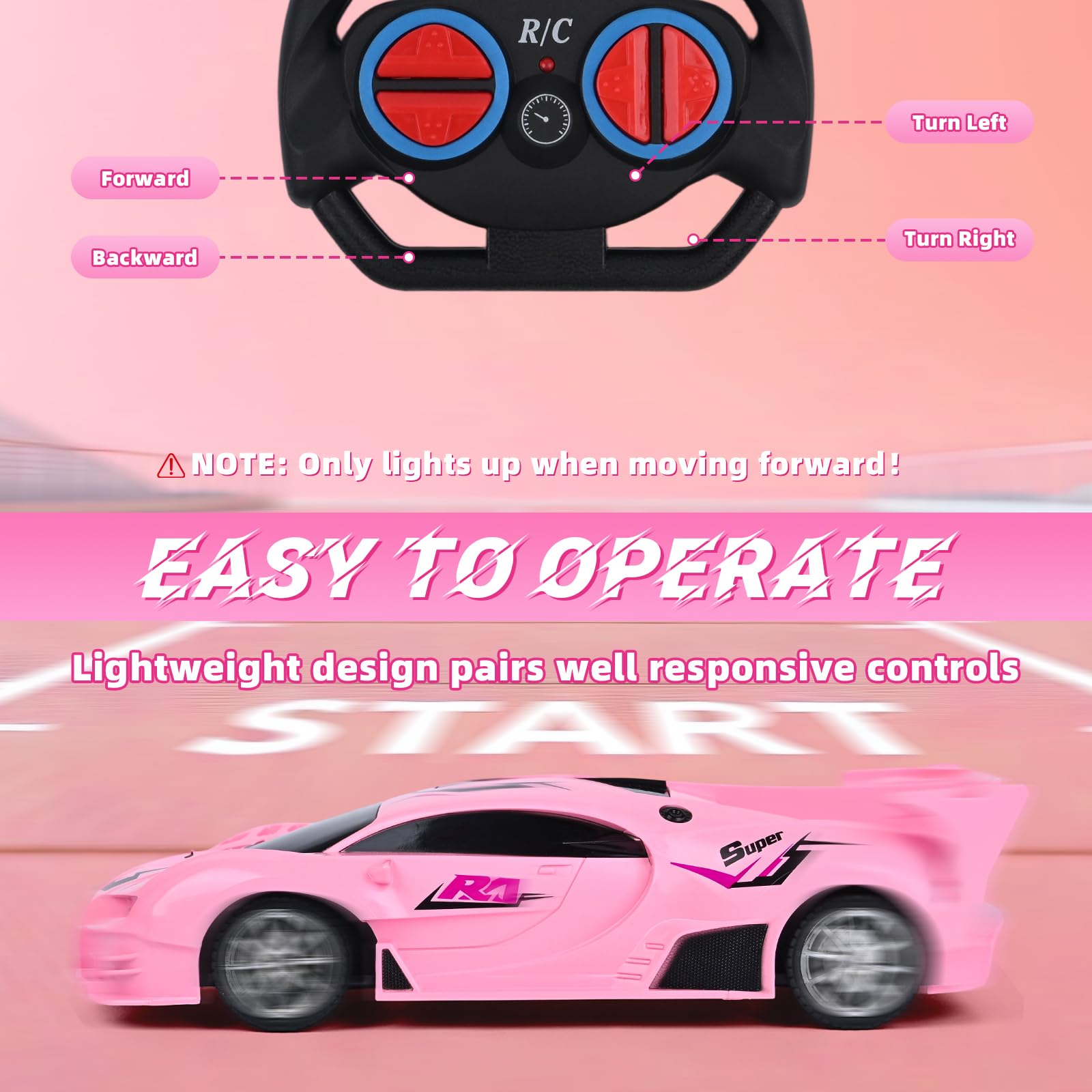 KULARIWORLD remote controller is easy to grip for steady control.