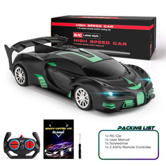 KULARIWORLD headlights-lit front view showcases visibility during indoor play.