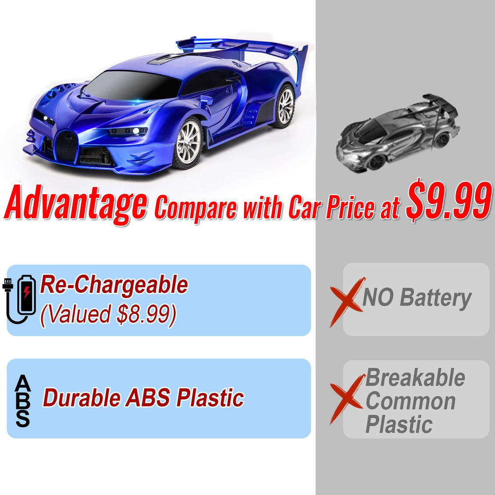 KULARIWORLD remote control car headlights on, enhancing night driving and visibility.