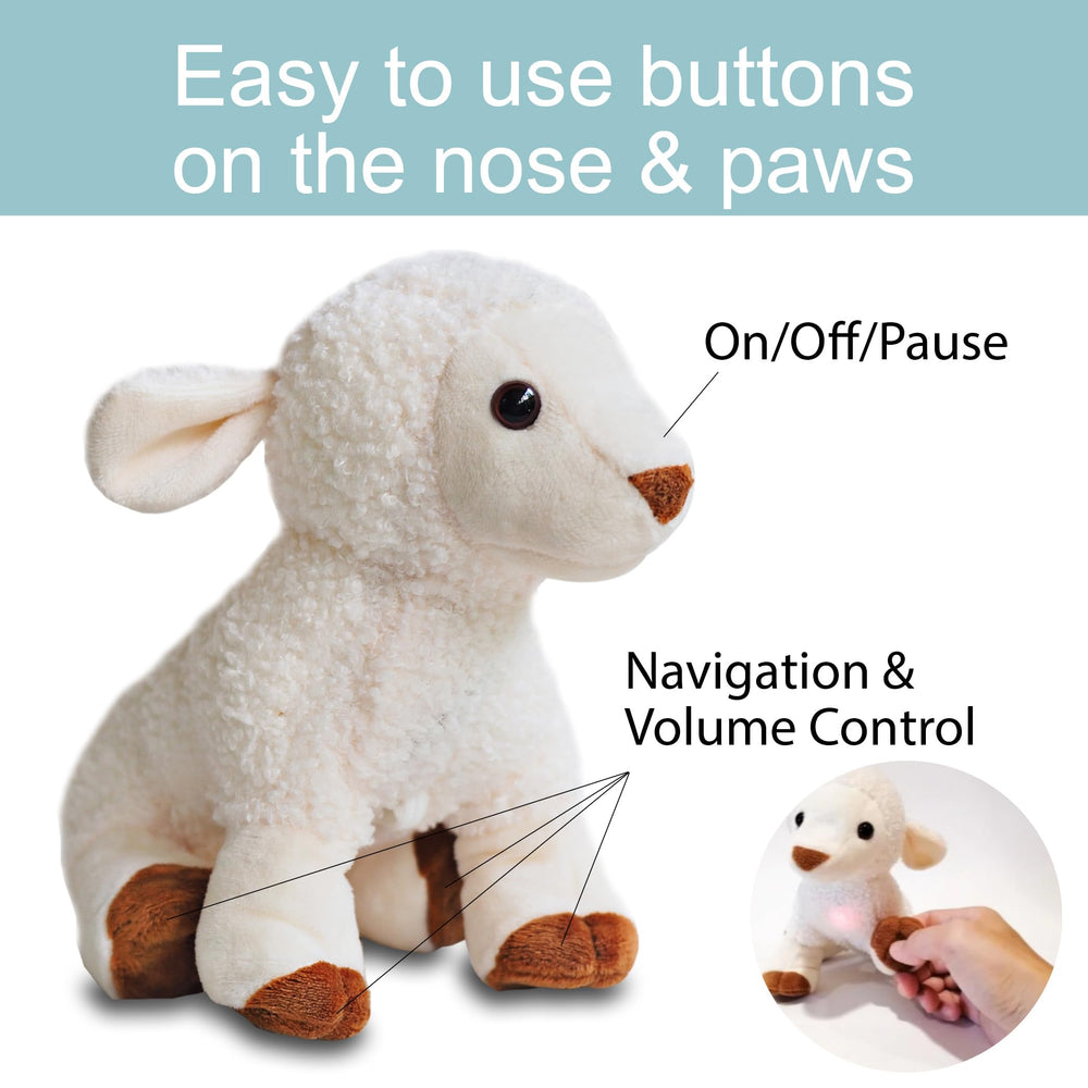 Kulumi My Little Lamb hypoallergenic plush is safe for cuddling and learning.