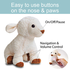 Kulumi My Little Lamb hypoallergenic plush is safe for cuddling and learning.