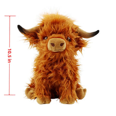 Kulupu Highland Cow plush eyes detail adds lifelike appeal for kids.