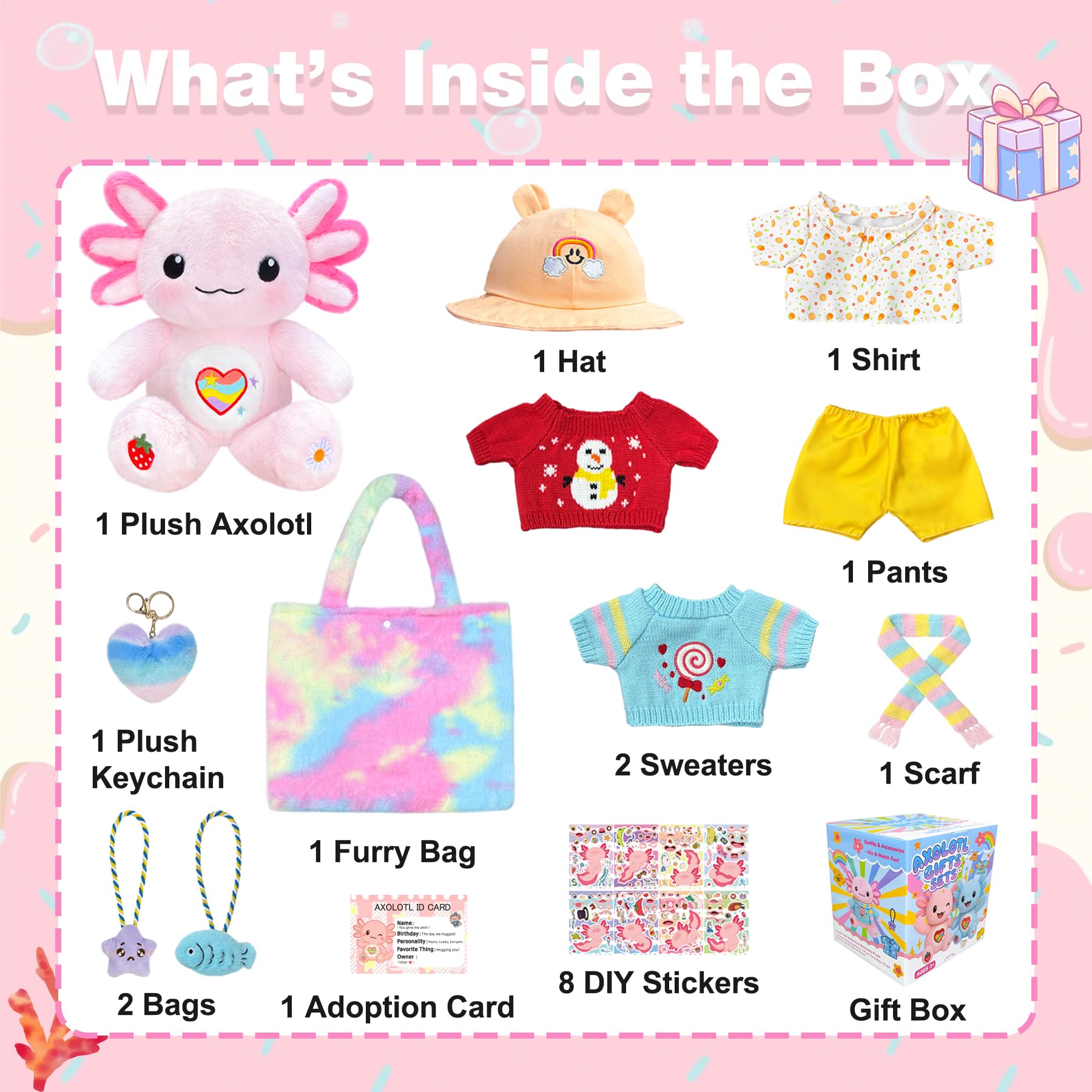 KUMANEKO axolotl storage bag with gradient colors for convenient organization on the go.