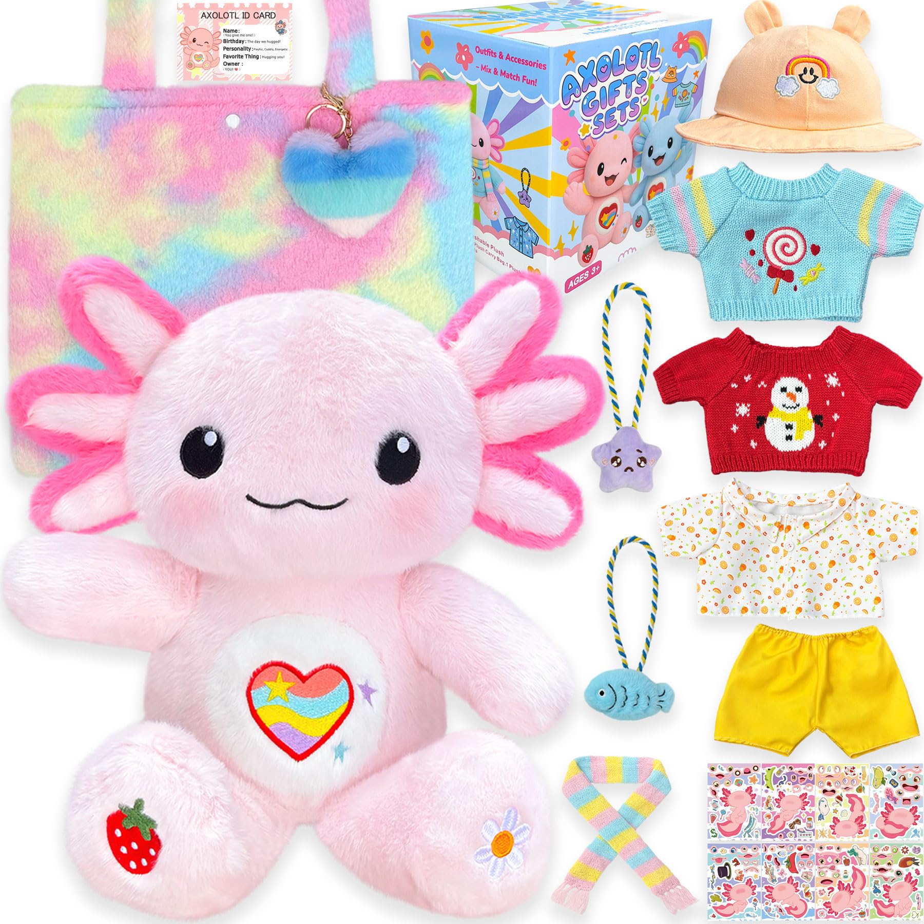 KUMANEKO cute axolotl plush with soft texture for cozy playtime and bedtime hugs.