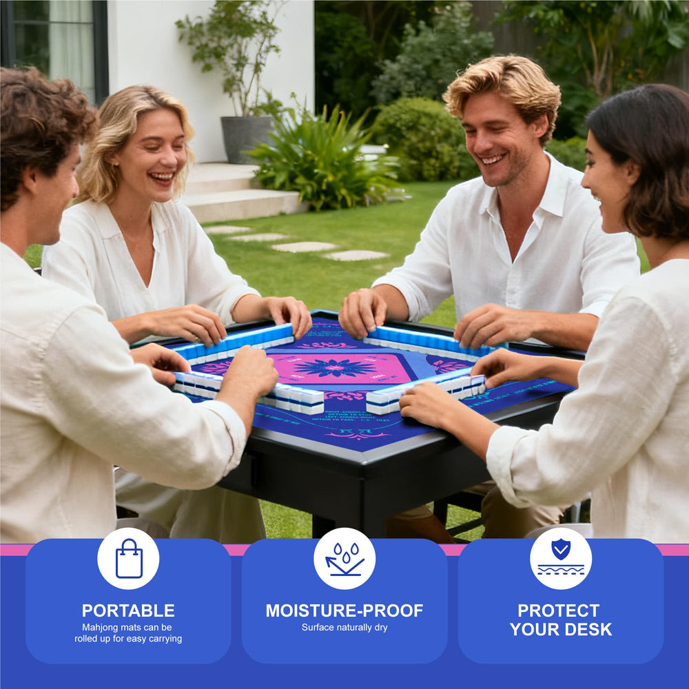 KUNTE Mahjong Mat arrives crease-free from rolling shipping for immediate setup.