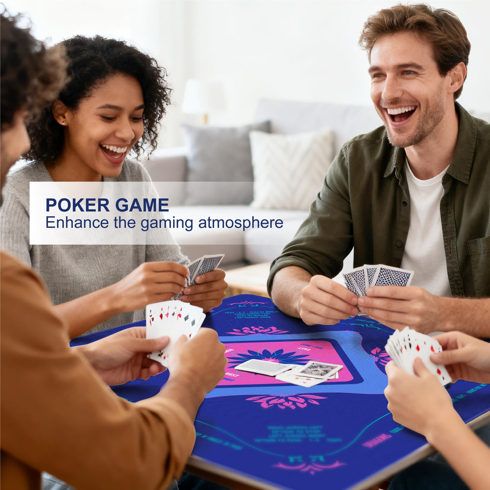 KUNTE Mahjong Mat features reinforced edges for durability and long-lasting use.