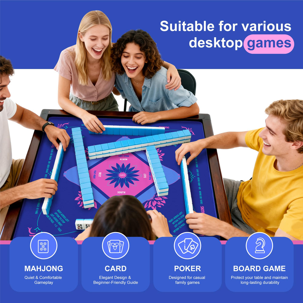 KUNTE Mahjong Mat is waterproof and easy to wipe clean after spills.
