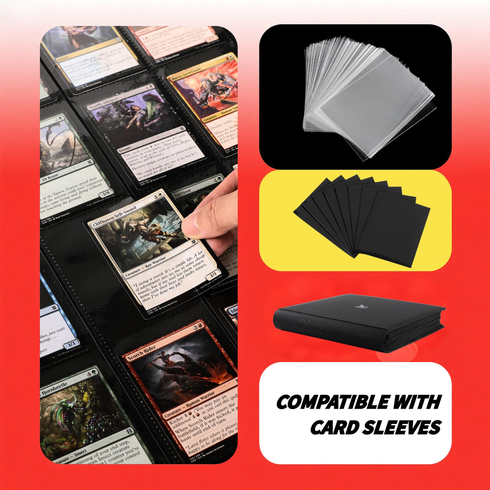 KUOOKING 2000-pocket binder capacity fits MTG and sports cards securely.
