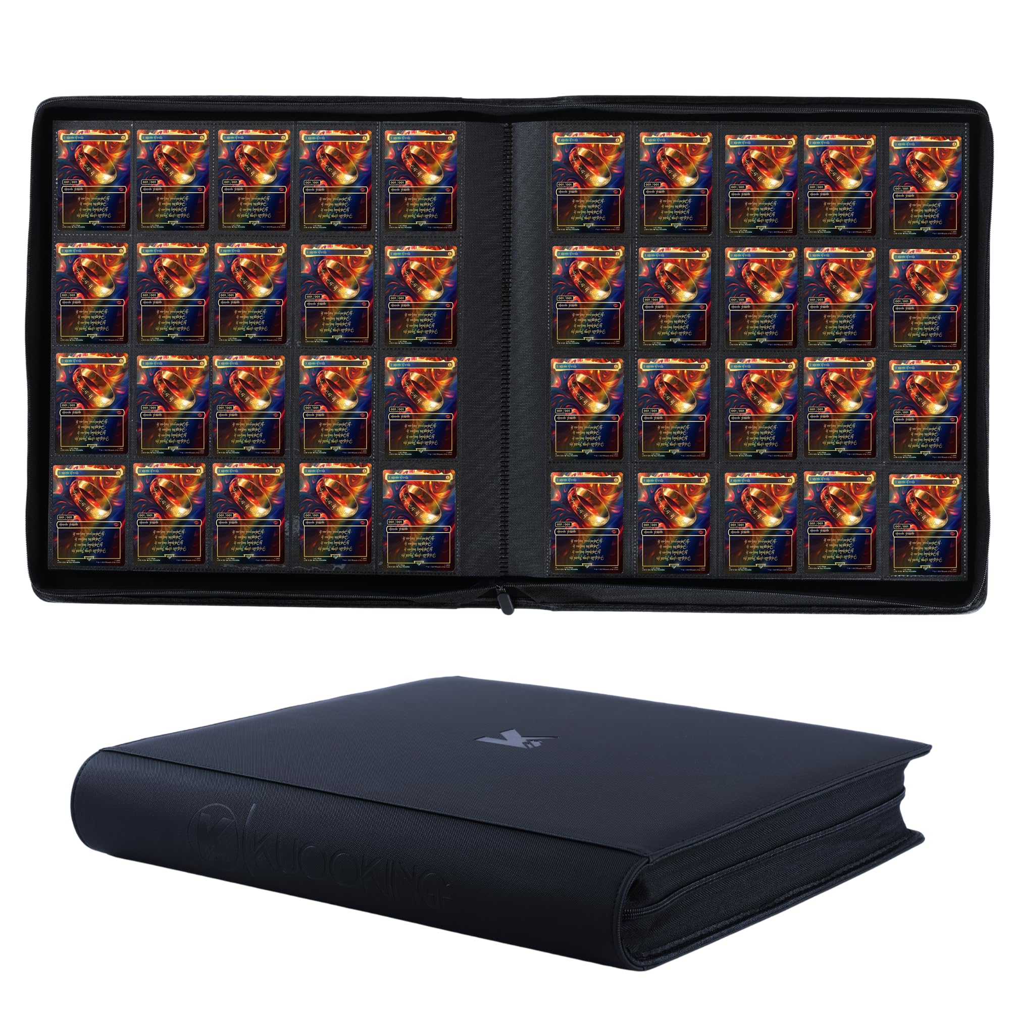 KUOOKING 2000-pocket binder cover provides durable protection for on-the-go card storage.