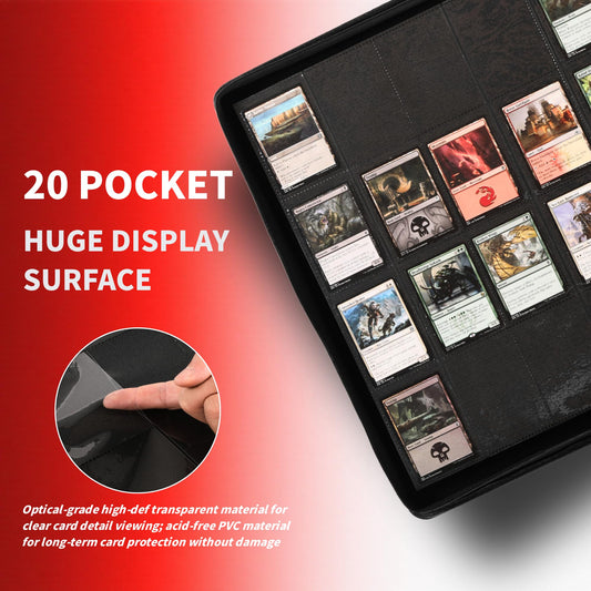 KUOOKING 2000-pocket binder zipper closure keeps cards secure during transport.