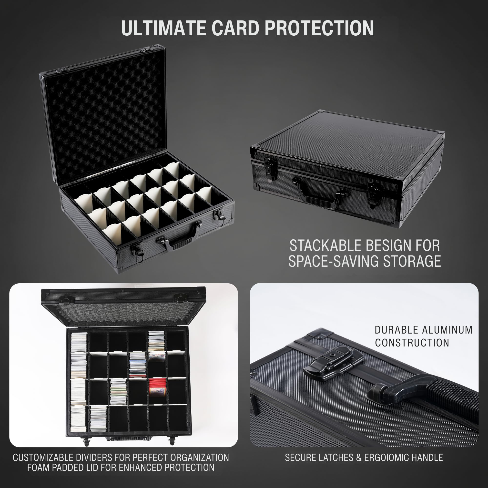 KUOOKING Premium Card Storage Box capacity over 6000 cards supports growing collections.