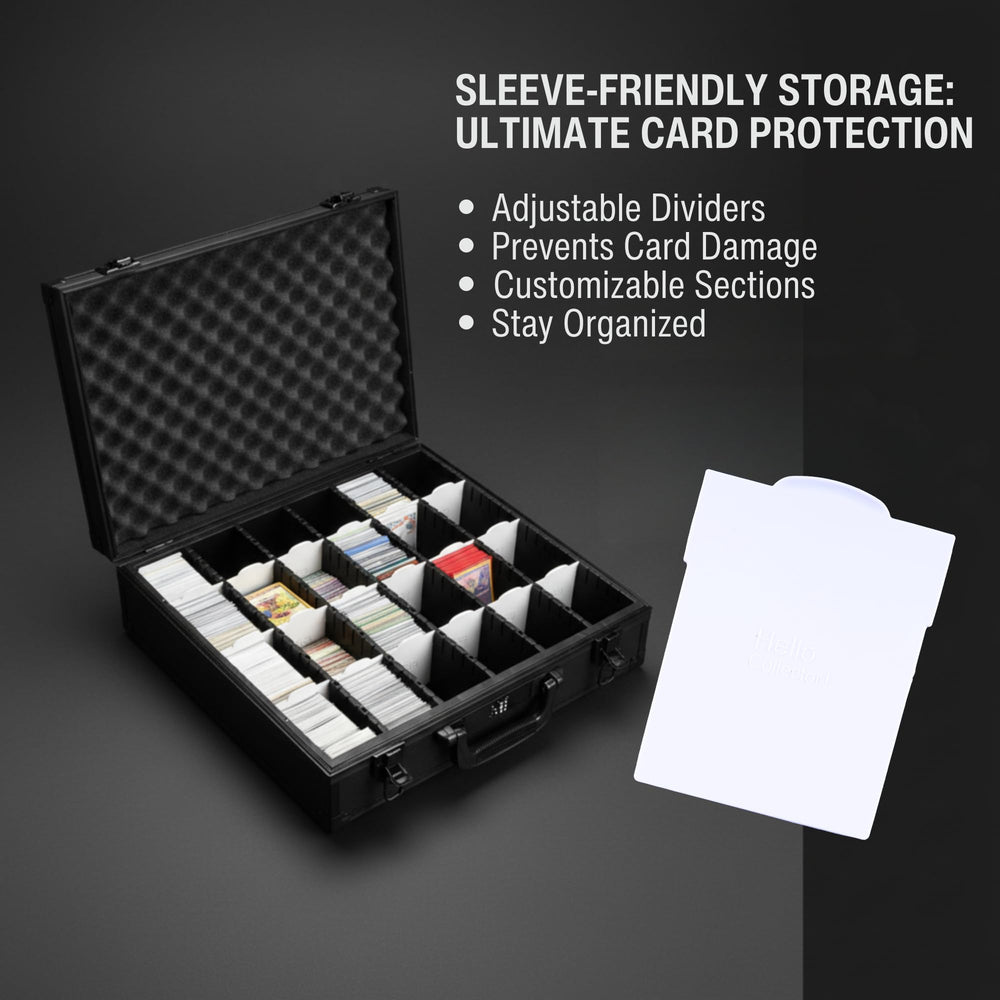 KUOOKING Premium Card Storage Box fits top loaders and magnetic holders for versatility.