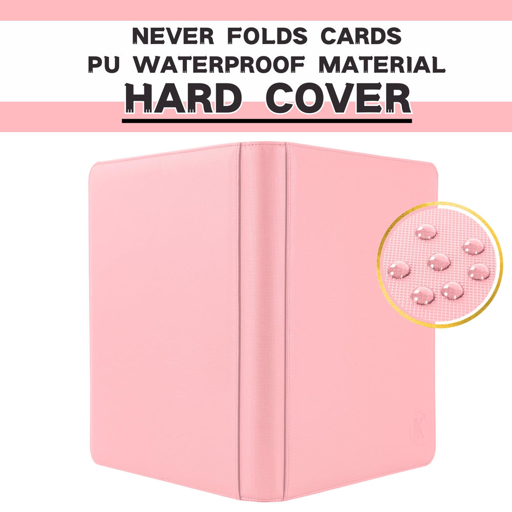 KUOOKING Toploader Binder holds 128 cards with protected padding and easy organization.