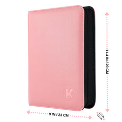 KUOOKING Toploader Binder pink cover adds vibrant display while protecting cards.