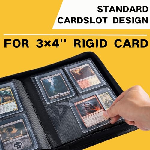KUOOKING Toploader Binder reinforced hardcover shields cards from wear.