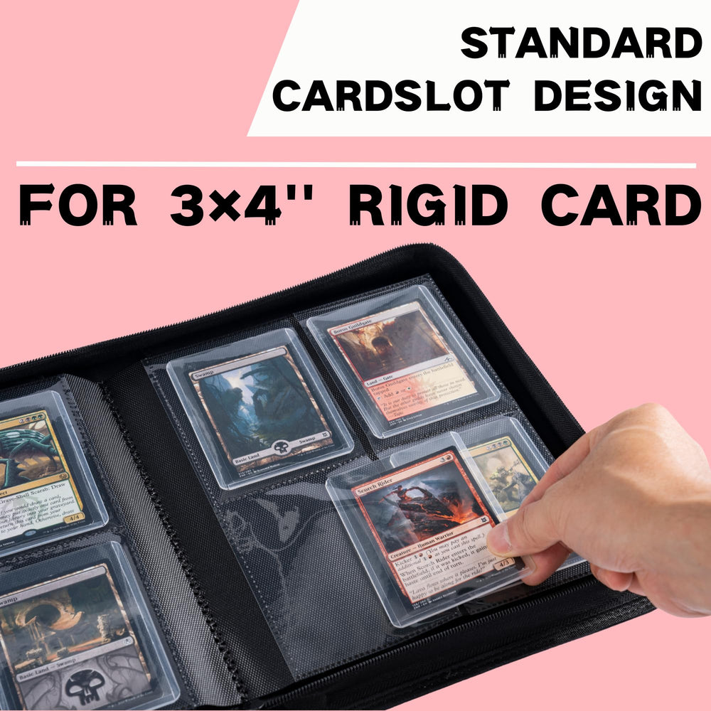 KUOOKING Toploader Binder features soft fabric grip for gentle card handling.