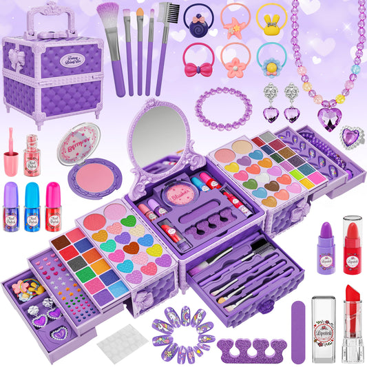 Kuovei 99pc makeup kit with mirror for creative dress up play