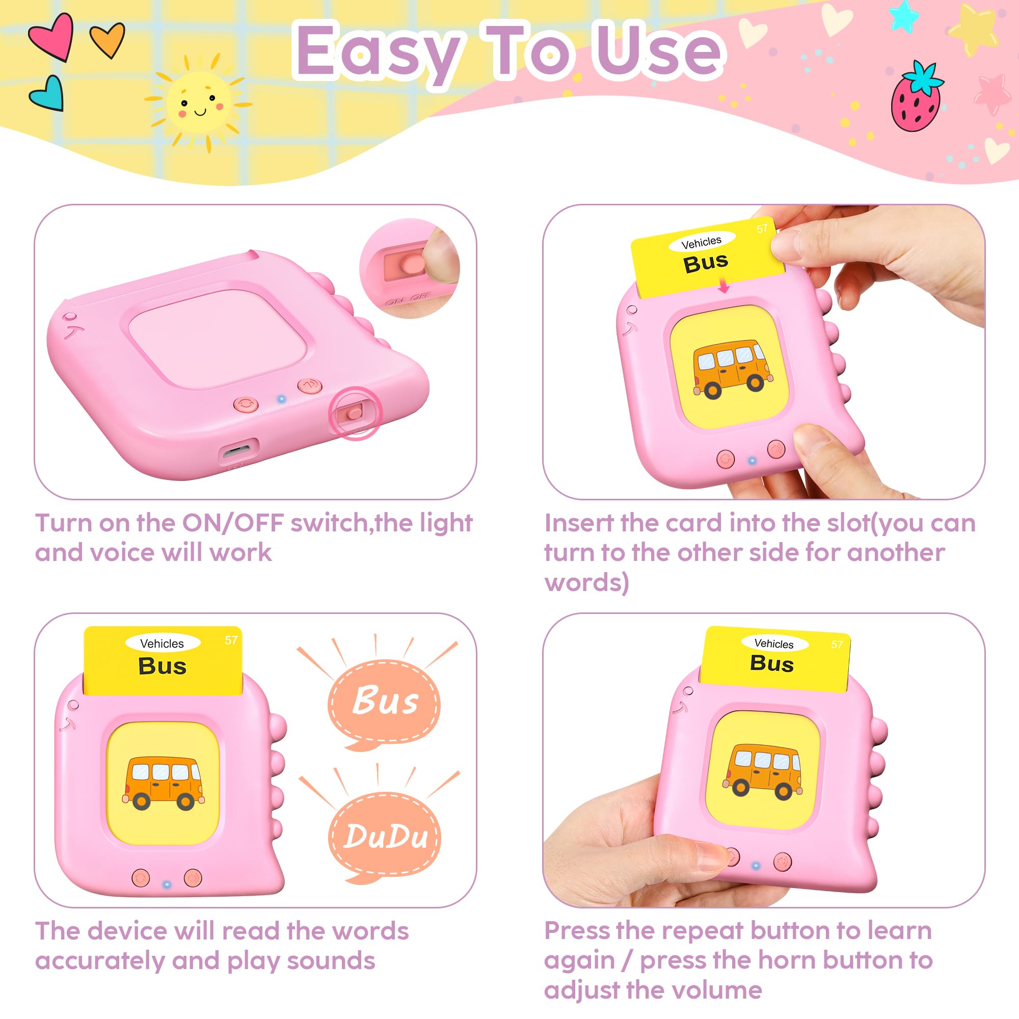 Kuovei double-sided cards spread for classroom or home study
